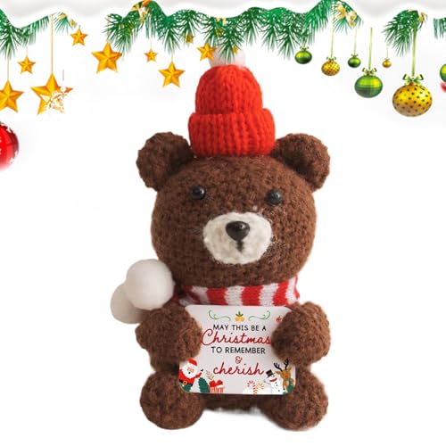 Juguetes De Ganchillo | Regalos De Fiesta De Punto con Tarjeta | Animales Positivos De Ganchillo,para, Adultos, Estantes De Coche, San Valentín, Descuento de Diplomas, Navidad, Oficinas