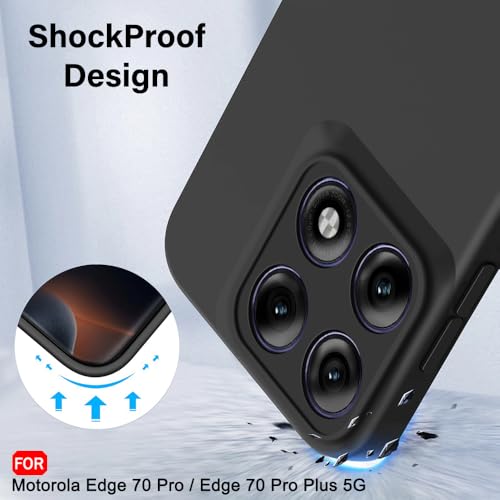 Image of TheGiftKart Liquid Silicon Back Cover Case for Motorola Moto Edge 70 Pro 5G | Total Camera Protection | Micro-Fibre Lining Inside | Shockproof Back Cover Case for Moto Edge 70 Pro 5G (Silicone, Black)