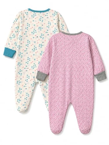 Image of TuddyBuddy Baby Girl's Cotton Printed Full Sleeves Sleepsuit /Footed Rompers for Baby Girl