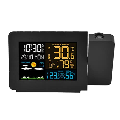 Haofy Innen- und Außenthermometer, 60 M, Kabellose Übertragung mit Temperaturvorhersage und Wandprojektion, Digitales Hygrometer für Smart Home, Wohnmobilleben, Täglicher Gebrauch