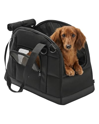 Larkson Trasportino per Cani di Piccola Taglia fino a 12 kg Nero - Tjark - Borsa da Trasporto per Cani e Gatti da Viaggio in Aereo - Conforme alle Specifiche di molte Compagnie Aeree