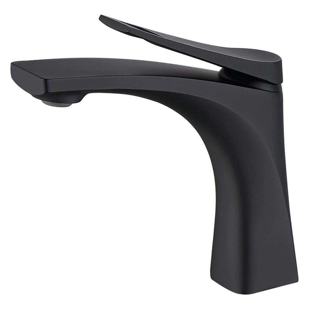 Robinet de salle de bain anti-gaspillage mitigeur noir mat pour vasque 140 mm