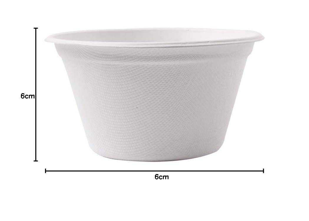 Ciotole Bionic 360 Ml Ø 11,6 x 6,3 cm Bianco Bagassa - 50 Pezzi