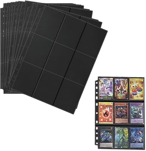 トレカ ファイル カードファイル 2穴・3穴・4穴対応 9ポケットカードシート (ブラック両面 10枚入り)