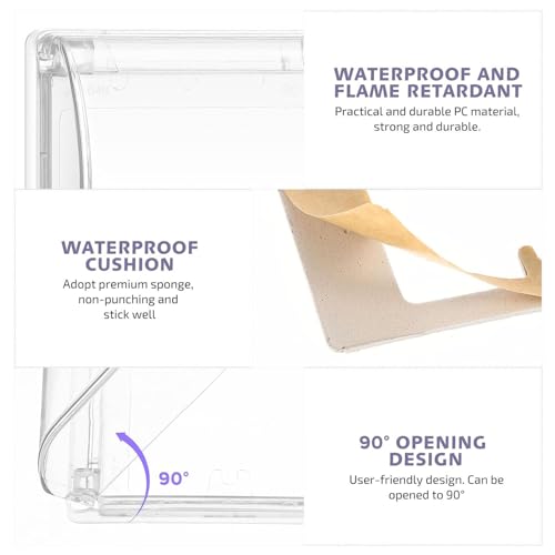 XoeLLe Außensteckdosen Wandschalter, 2 Stück Schalter Abdeckungen Stecker Box Steckdose Regenschutz Selbstklebende Außensteckdosen 86 Typ Steckdosenabdeckung Abdeckung Spritzschutz 12x10,5x4,2cm,Weiß