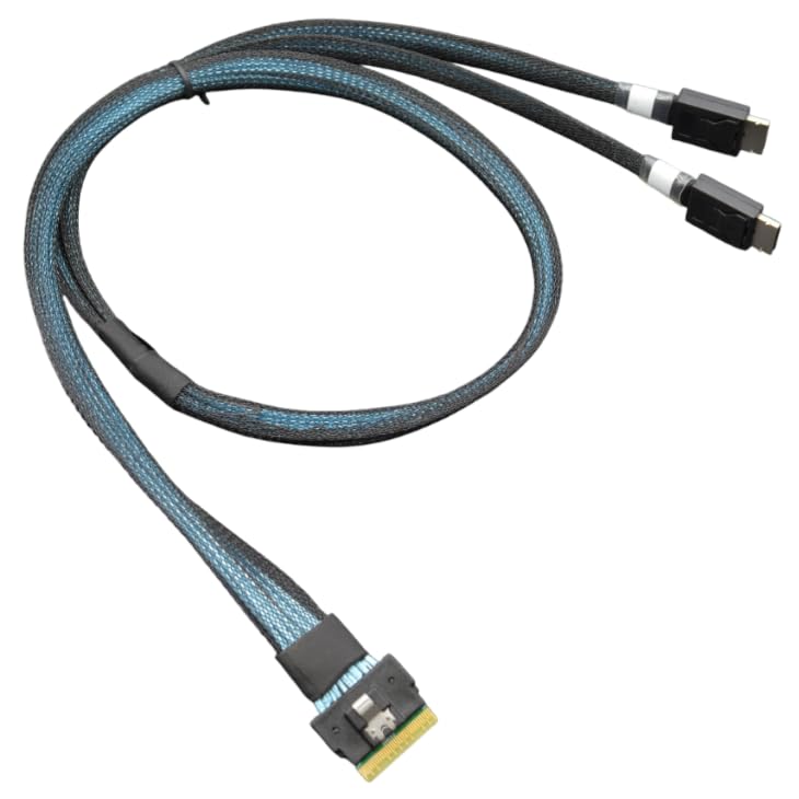 Areca SlimSAS 8i to Dual OCuLink 4i, SFF-8654 8i to 2*SFF-8611 4i - 0.75M