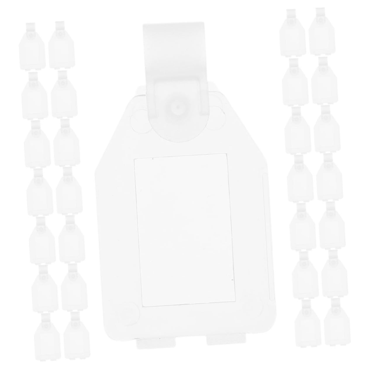 Cabilock 50pcs Display Board Tag Label Display Clips Retail Hanger Holder Pricing Label Organizer Wire Shelf Label Holder Transparent Plastic