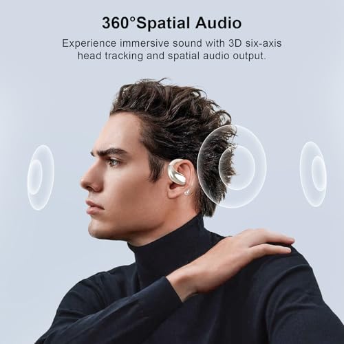 Image of Open Ear Clip Wireless Earbuds Bone Conduction Headphones, Bluetooth 5.4, Open Ear Design for Running Fitness,IPX7 Waterproof,Office，Built-in Mic, Ear Hooks Ear Buds,Running,Workout ，Fit Cycling