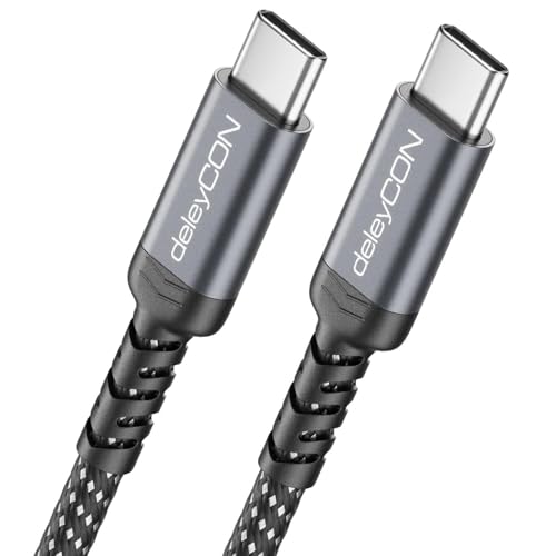 deleyCON 240W 20 Gbps USB-C Kabel 1m (USB 3.2 Gen 2x2) PD 3.1 Ladekabel Datenkabel 4K@60Hz f&uuml;r Ladeger&auml;t iPhone 17 16 Pro Max Air Airpods Galaxy A16 A56 S25 S24 iPad MacBook Tablet Switch PS5