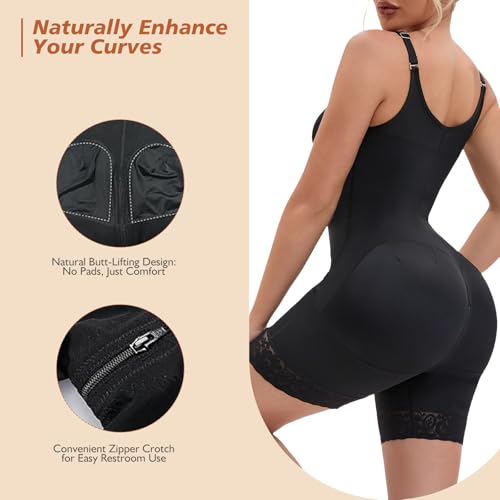Fajas Colombianas Postpartum Full Shapewear for Women Tummy Control Body Shaper Butt Lifter with Zipper Crotch3