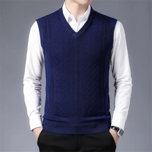 Men’S Casual V-Neck Wool Blend Knit Vest Sleeveless Pullover Sweater Waistcoat3
