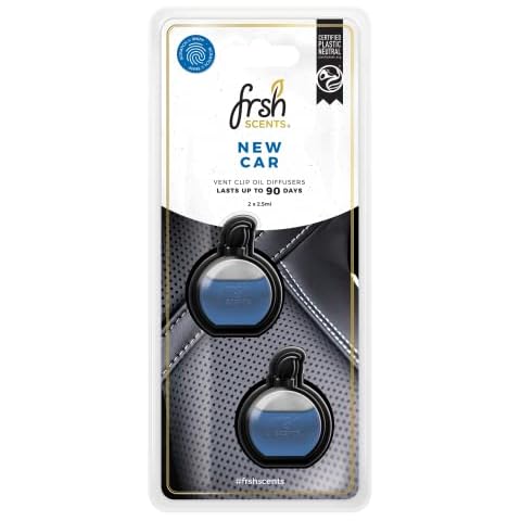 FRSH Scents FR9187 New Car x2 Mini Vent Clip Deluxe Diffuser Air Freshener - Lifespan of Upto 90 Days - Ideal for Any Sized Car Vent Cover