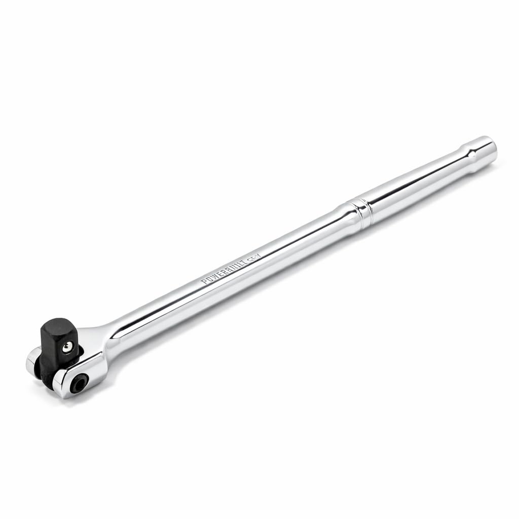 Powerbuilt 1/2" Drive Flex Handle, 12 Inches Long Extension Breaker Bar, Chrome Vanadium Steel Made-642504