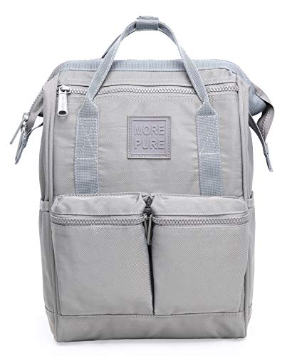 HotStyle MOREPURE 238s Fashion Blumen Damen Laptop Rucksack 12 Zoll (35x23x15cm), Grau