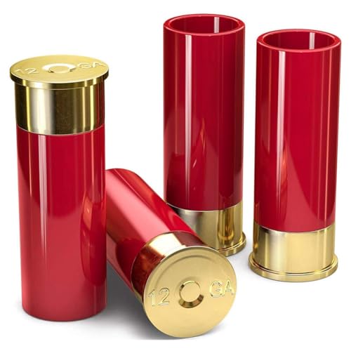 Tagtight 4 Shotgläser Patronenhülse Schnapsgläser Set mit Geschenkbox, Tequila-Schnapsgläser,...