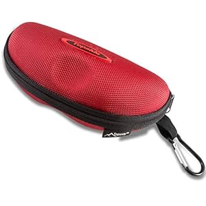 TOPSIDE Étui lunettes rigide Homme Femme avec Fermeture Éclair – Inclut un Mousqueton, un Cordon à Lunettes et un Chiffon de Nettoyage Microfibre