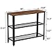 KingSo Industrial Console Table, Hallway Table with 2 Mesh Shelves, Sofa Table for Living Room Bedroom Entryway Study Balcony Hallway Workshop, Easy Assembly