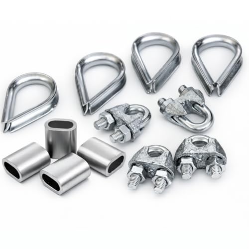 Image of Gym Cable Wire Locking Set | U-Locks, Thimble Eye & Ferrule Locks (12 Pieces Combo)