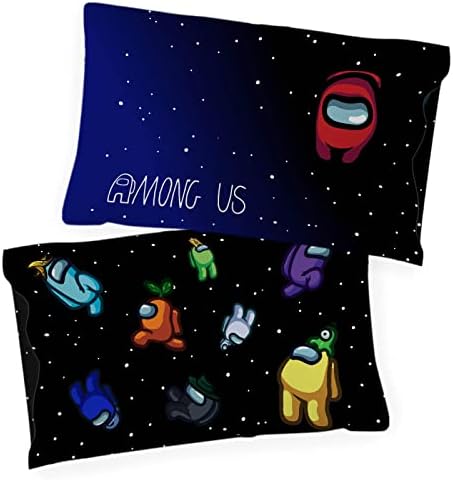 Jay Franco Among Us Space Float 1 Single Reversible Pillowcase - Double-Sided Kids Super Soft Bedding