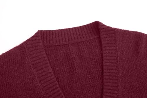 Image of Women's Knit Cardigans Open Front Long Sleeve V Neck Button Down Loose Cardigan Sweaters Cable Knit Outwear Coats