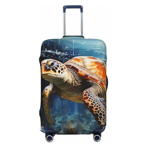 Luggage Cover Protector Washable Stretch Suitcase Protector Turtle Swimming in the Sea Suitcase Cover Anti-Scratch Travel Baggage Covers Fits 18-32 Inch Luggage Protectors