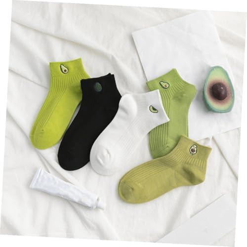 Calcetines Tobilleros Mujer cómodos de algodón con bordado creativo y corte bajo 5