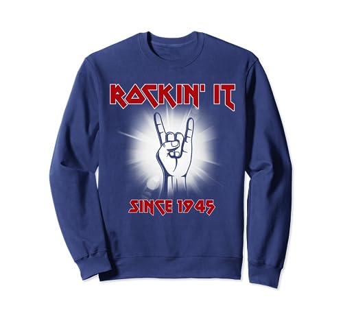 Guitarra eléctrica metal rock guitarrista cumpleaños 1945 Sudadera