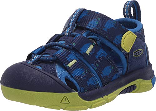 KEEN Kids Newport H2 Closed Toe Sport Sandal, Blue Depths/Chartreuse, 6 US Unisex Toddler