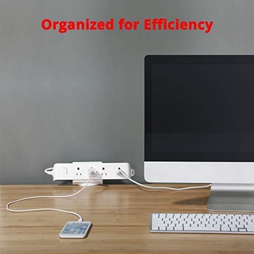 SIIG Power Strip Holder with Desk Clamp For Desktop Table - Fits 1.6" to 2.4" Mountable Power Outlet Strips - Power Strip Desk Mount with Adjustable Clamp, Cable Management