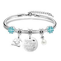 Mieoyue Regalo laurea per le donne Bracciale d'argento di laurea Gioielli ispiratori fortunati Regalo per le congratulazioni ai laureati