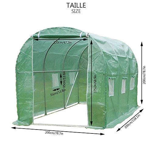 Serre de Jardin Tunnel Serre de Jardin | Serre de Jardin Tunnel 6m2 en Acier galvanisé | Serre de Jardin maraichère Verte | Idéale pour Faire Pousser et protéger Vos Plantes en Toutes Saisons Serre de Jardin Tunnel Serre de Jardin | Serre de Jardin Tunnel 6m2 en Acier galvanisé | Serre de Jardin maraichère Verte | Idéale pour Faire Pousser et protéger Vos Plantes en Toutes Saisons