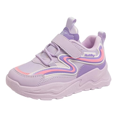 Zapatillas deportivas para niña Moda Patrón Simple Color sólido Cuatro Estaciones Casual Fondo Plano Grueso Zapatos Cómodos con, morado, 33 EU