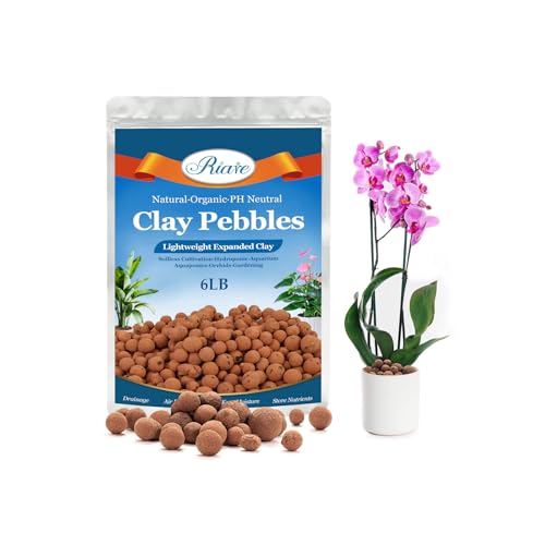 Riare Organic Expanded Clay Pebbles for Plants Natural Leca Balls Lightweight Hydroponic Clay Pebbles Aggregate(7L)