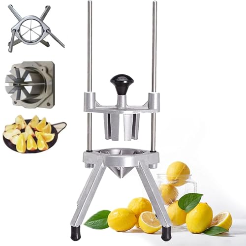 Cortador de frutas comercial, cortador de limón/lima, resistente, 6 secciones, 8 secciones, fácil cuña con hoja de acero inoxidable para bares, restaurantes, fiestas, herramientas de cocina