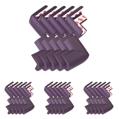 Image of Luvlap Furniture Corner Guard for Baby Safety, 10 Pcs, Pre-Taped 3M Adhesive, Edge Protectors with Childproof Foam Cushions, Baby Proofing, Non Toxic, BPA Free, Brown (Pack of 4)