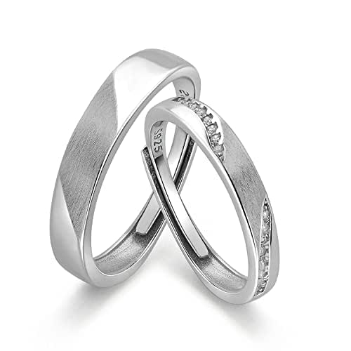Meissa Anillos de Plata 925 Ajustables con Circonita