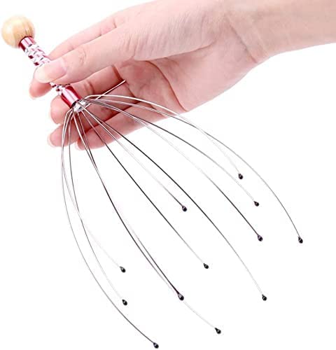 Top Select Head Massage Machine Massager for Scalp and Neck Hair Growth Vibration Machines Hand Comb Massager Pain and Stress Relief Relax and Spa Therapy Dealing (RANDOM COLOR) (Pack of 2) 4
