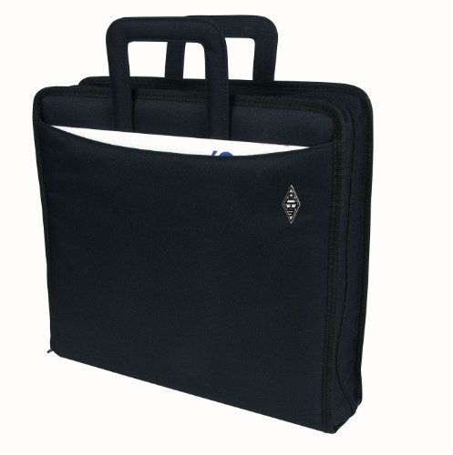 Wedo 58601 Ordnertasche Polyester A4, (mit Reißverschluss versenkbare Griffe und zwei A4-Außenfächer) schwarz