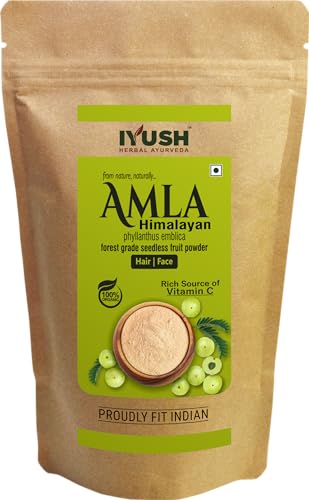 Image of IYUSH Herbal Ayurveda Wild Himalayan Amla Powder - 900gm | Amla Powder for Eating | Amla Powder for Hair Growth Organic | Organic Amla Powder | Hair Volume Powder | Indian Gooseberry Powder |