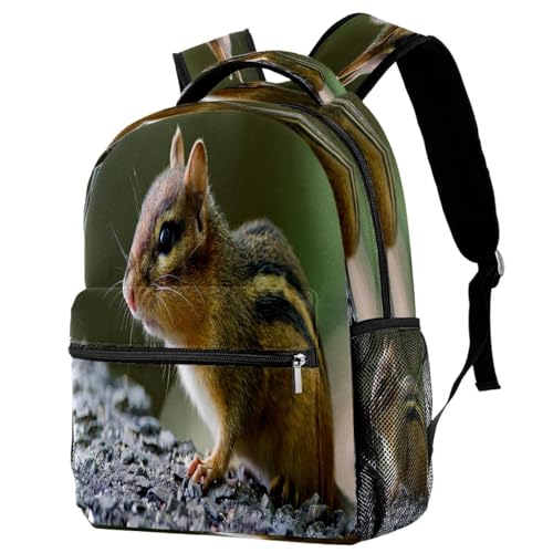 Sac à dos d'école tamias mignons pour adolescents et filles - Cartable décontracté 40cm