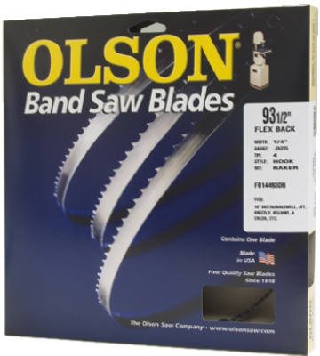 Olson 93.5 in. L x 0.5 in. W x 0.03 in. thick Carbon Steel Band Saw Blade 3 TPI Hook teeth 1 pk