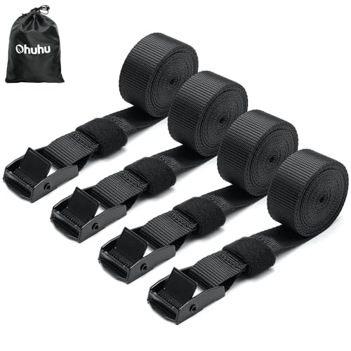 Ohuhu 4-Pack Cam Buckle Tie-Down Straps 367 lbs, 1"x8.2