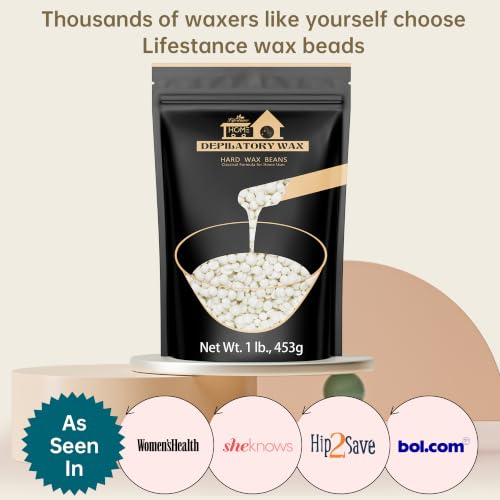 Image of Lifestance Unscented Hard Wax Beads for Hair Removal, Sensitive Skin, 1LB