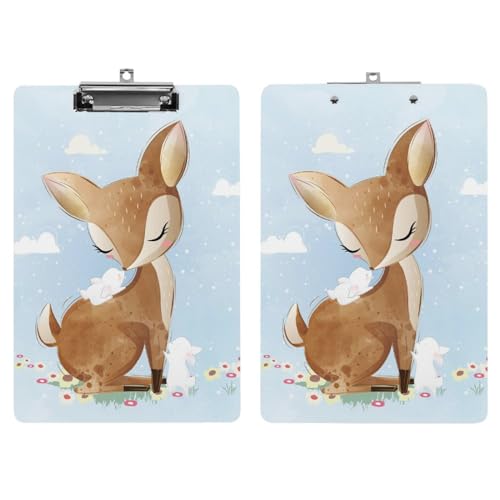 Porte bloc A4 pince planchettes mignon cerf porte document