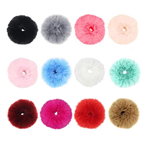 12 Piezas de Gomas para el pelo Bandas elásticas para el Cabello Soporte para cola de Caballo Rizado para Mujeres Niñas Accesorios para el Cabello