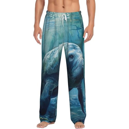 Pyjama pantalon doux homme motif lamantin fini les nuits inconfortables
