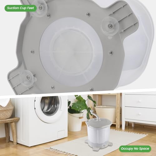 Handslinger Wasmachine Draagbare Niet-elektrische Handmatige Kledingwasmachine Mini-wasmachine Energiebesparing Voor Slaapzaal Appartement Camping Grijs - Afbeelding 6