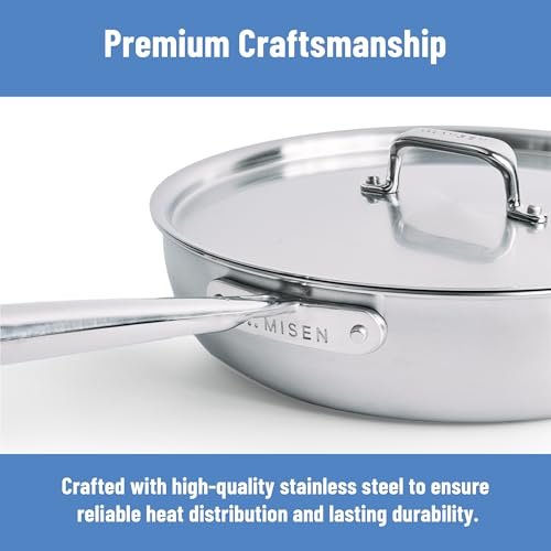 Image of Misen Stainless Steel Pan - Versatile Everyday Pan - Even Heating, Dishwasher-Safe, Oven-Safe, Works on All Stovetops