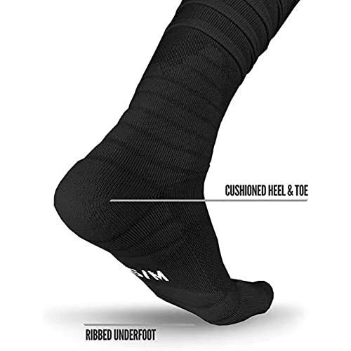 Hotfiary Scrunch Football Socks Long 2 Pack Mens Boys Athletic Socks with Ankle Support Padded Knee High Socks Youth Adult4