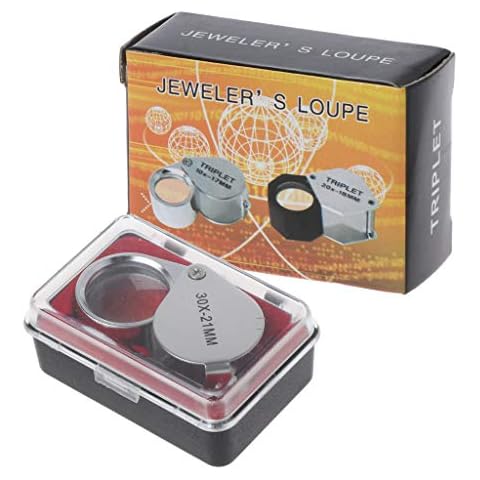 UNTERING Magnifying Glass,Jewelry Eye Loupe Magnifier Magnifying Glass Triplet Jewelers 30x21mm Cover